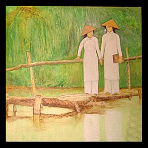 Jeunes filles sur le pont